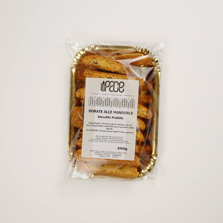 Biscotti Dorate alle Mandorle artigianali, dorati e friabili, con mandorle croccanti – prodotto tipico calabrese Cala In Bocca.