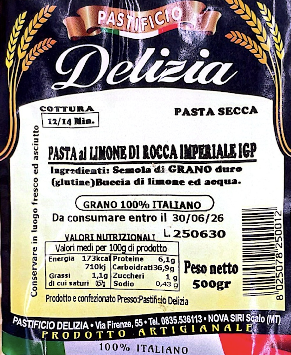 Foglie d’ulivo al limone di Rocca Imperiale 500 g – Pasta artigianale - immagine 2