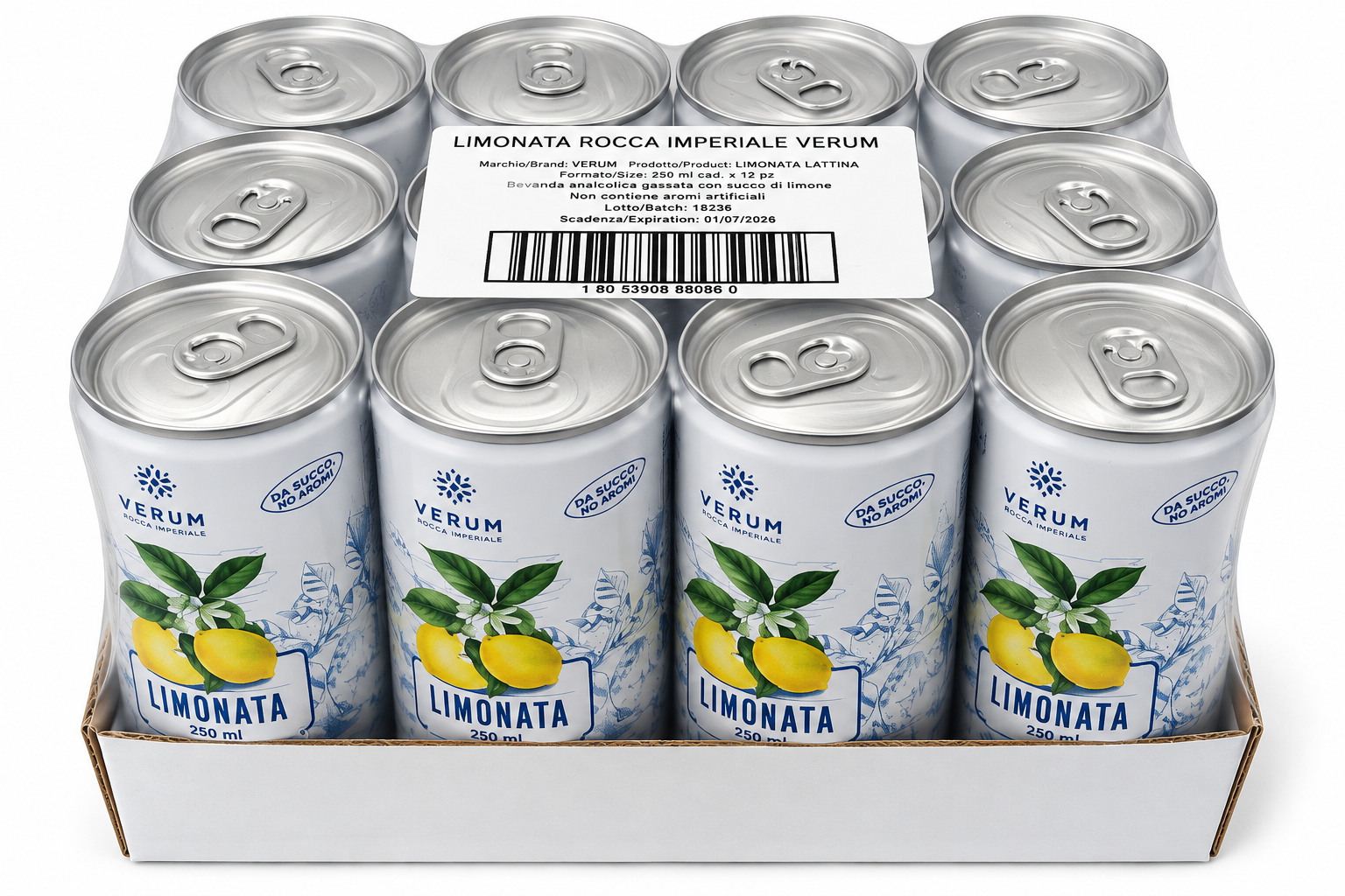 Confezione 12 pz – Limonata con succo di LIMONE IGP DI ROCCA IMPERIALE